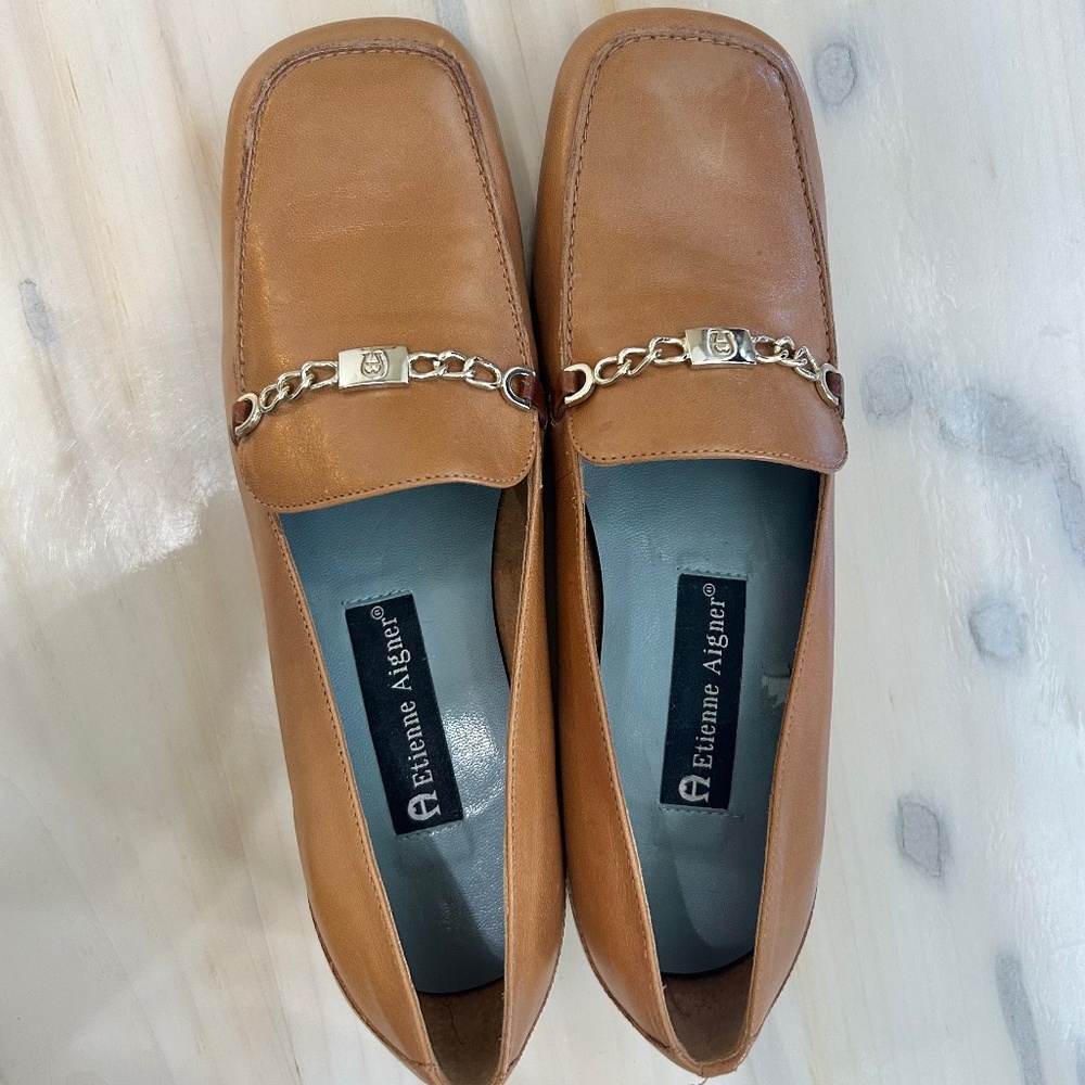Etienne Aigner brown leather Loafers